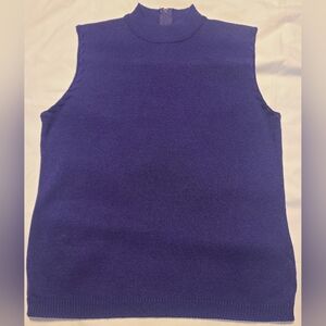 San Remo by laura knits Sleeveless Sweater Purple High Neck Back Zipper M